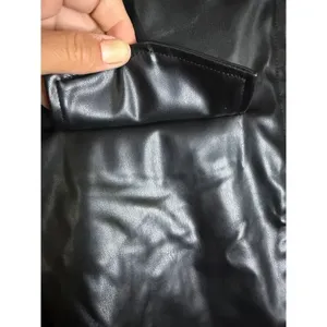 Ommiivex Black Faux Leather Cropped Bomber Jacket Size Large NWT thumbnail 5