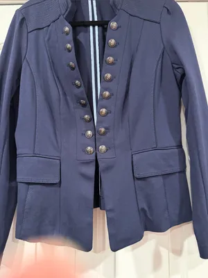 White House Black Market Navy Military-Style Double-Button Blazer‎ est large thumbnail 2