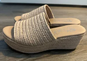Strap Wedge Sandals Tan Size 6 thumbnail 1