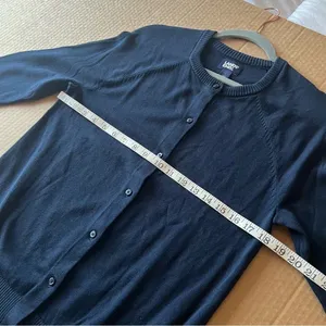 NEW Land’s End Classic Cardigan sweater, navy blue, size S, relaxed fit thumbnail 3