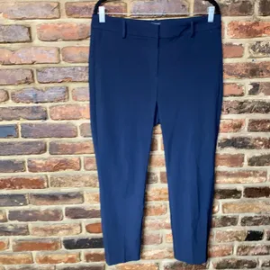 J. Crew Navy Blue Slim Fit Cropped Ruby Stretch Twill Pants Women's Size 12 thumbnail 2
