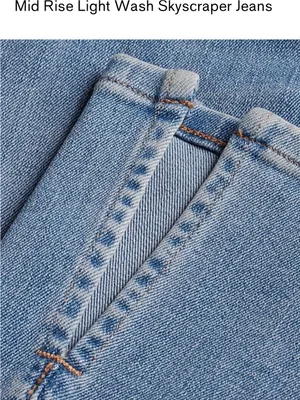 Express “Skyscraper” Mid Rise Light Wash Women's Jeans- New with Tags- 8 Regular thumbnail 6