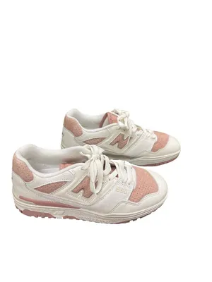 New Balance 550 wms white pink leather suede retro low sneakers sz 8B SKU 10-449 thumbnail 4