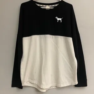 PINK by Victoria’s Secret black and cream pullover size M thumbnail 1
