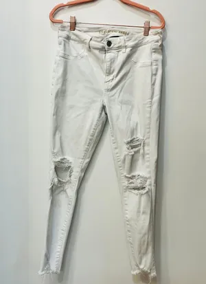 American Eagle high-rise jeggings white distressed thumbnail 5