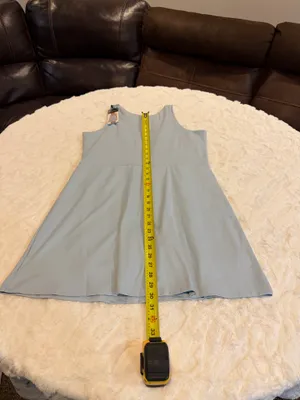 Gapfit Ladies Active Tank Tennis Dress With Hidden Biker Shorts, Sz L Light Blue. NWT . thumbnail 13