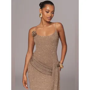 JLUXLABEL Gold Golden Dusk Sequin Dress S thumbnail 3