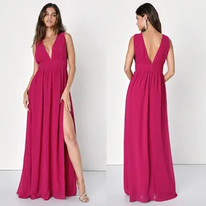 NWT Lulus Heavenly Hues Magenta Maxi Dress Bridesmaid Gala Wedding Holiday Sz L thumbnail 2