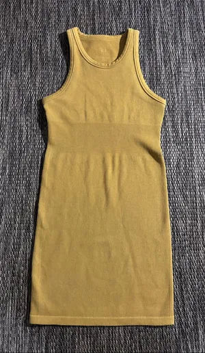 Alo Yoga Seamless Ribbed Warm Nights Mini Dress Olive Branch Size Small thumbnail 1