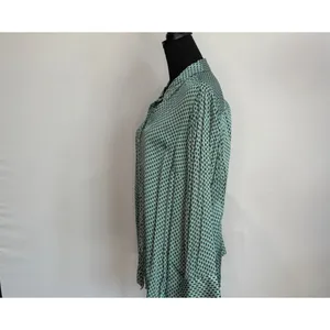 J. Jill Womens XL Green Geometric Print Button-Down Blouse 55% Viscose 45% Rayon thumbnail 4