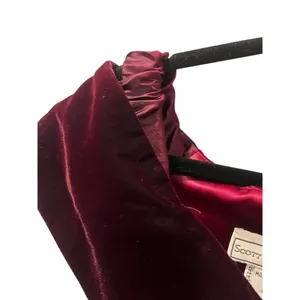 Vintage 90s NWOT Scott McClintock Velvet Size 10 Prom Maxi Dress Burgundy Formal thumbnail 5