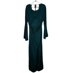 Lulus Moments That Last Hunter Green LS Cutout Jumpsuit XL thumbnail 13