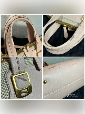 Fendi Chameleon Large Tote Bag 8BL114 Pink Leather Beige Canvas 2-Way Satchel thumbnail 8