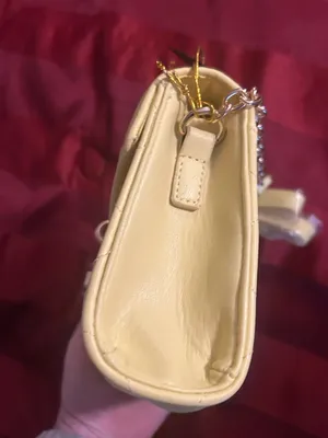 bebe Quilted Lemon Yellow Crossbody with Chain Detail thumbnail 5