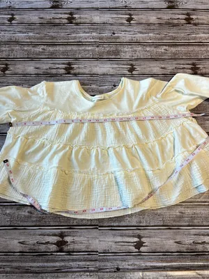 Altar’d State Cream Peplum Cottage Core Long-Sleeve Women’s Top size small thumbnail 5