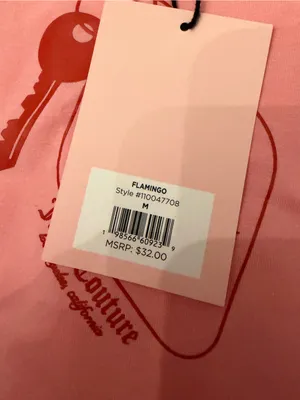 Juicy Couture Women’s M Pink Key to My Juicy Heart Graphic Baby Tee NWT thumbnail 4