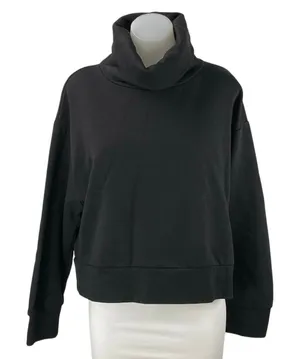 Zara Women's Black Turtleneck Long Sleeve Pullover Sweatshirt Sweater Top Size L thumbnail 1