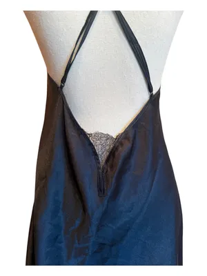 Victoria’s Secret Lace Trim Black Slip Dress sheer lingerie adjustable straps M thumbnail 6