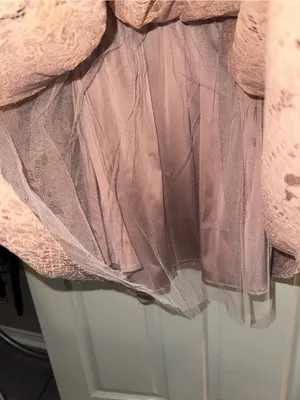 For Love & Lemons Size L Mauve Lace Puff Sleeve Mini Dress Satin Bow Ties thumbnail 9