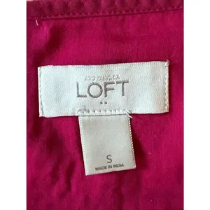 Ann Taylor LOFT Magenta Cotton Blouse Size S Lace Panels thumbnail 2