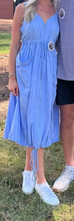 fab'rik Powder Blue Zip-Front Sundress thumbnail 1
