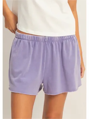 NEW Double Zero Lavender Mineral Wash French Terry Shorts – S/M/L thumbnail 1