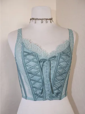 Victoria's Secret NWT Dream Angels Unlined Lace-Up Corset Top M thumbnail 1