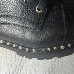 Sam Edelman Jennifer Studded Combat Boots Zip Up Laces Black Leather Women's 8 thumbnail 6