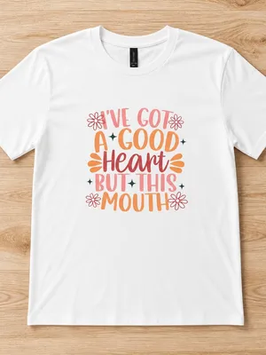 Graphic Tee "I've Got a Good Heart But This Mouth" - White Size XL NWT thumbnail 2