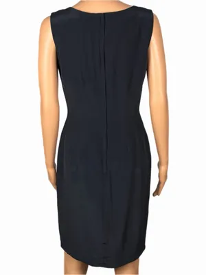 HUGO BUSCATI Milano Vintage Black 100% Silk Sleeveless Little Black Dress Size 8 thumbnail 5