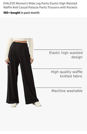 Amazon Wide leg pants elastic waist thumbnail 3