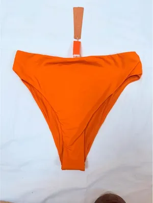 SKIMS Signature Swim Mid Waist Bikini Bottom Tangerine Orange Size M NWT thumbnail 2