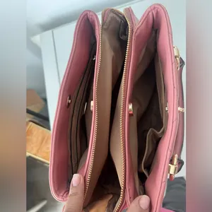 G by Guess Quilted Rose Pink Satchel with Gold Hardware thumbnail 4