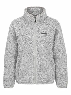 Columbia Gray High Pile Sherpa Fleece Full Zip Jacket Women’s S thumbnail 1