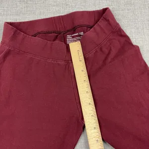 PACT ORGANIC Leggings Womens XS Red Mid Rise Ankle Cotton Stretch Jersey thumbnail 4
