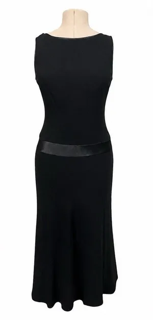 Liz Claiborne VTG Liz Taylor Black Sleeveless Midi Dress 10 Cowl Drape Back Cocktail Formal thumbnail 1