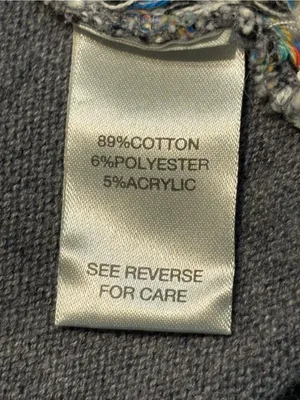 BKE Draped Open-Front Cardigan in Gray with Multicolor Accents thumbnail 6