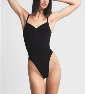 SKIMS Onyx Seamless Sculpt Thong Bodysuit thumbnail 1