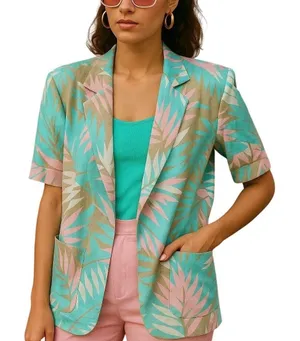 VTG Preppy 80s Blazer Pastels 14 Eclectic Prep Light Academia Y2K 3/4‎ Sleeve thumbnail 1