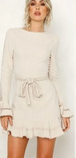 HELLO MOLLY Follow My Lead Dress Beige thumbnail 1