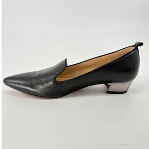 Franco Sarto Vianna Loafer Pump Womens 8 Black Leather Pointed Toe Block Heel thumbnail 3