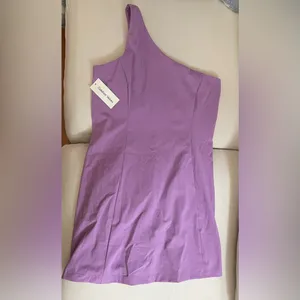 NWT Outdoor Voices SOLD OUT One Shoulder Dress Built in Shorts Lavender Size L thumbnail 6