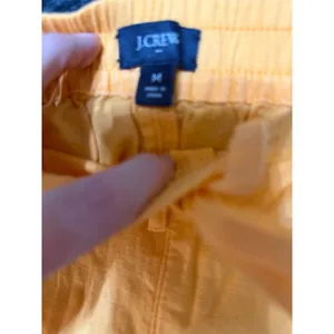 J.Crew Linen Blend Yellow‎ Drawstring Shorts Coastal Summer Resort Medium thumbnail 3