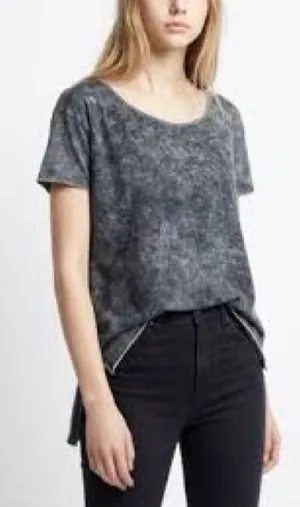We The Free People Melrose Swing Tee Top Black Oversized XS #1727 thumbnail 1