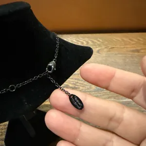 Turquoise Blue Pendant Gunmetal Chain Necklace thumbnail 2