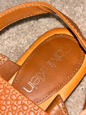 Calvin Klein Tan And Brown Sandals Size 8.5 thumbnail 3