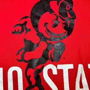 Vintage Ohio State Buckeyes Crop Top Graphic T-Shirt Single Stitch Brutus USA thumbnail 6