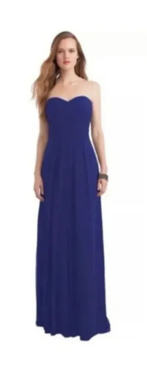 Bill Levkoff Royal Blue Strapless Chiffon Gown Size 8 thumbnail 1
