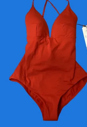 CALIA Carrie Underwood Red Lace Up Back One Piece Swimsuit Size 12 NWOT thumbnail 1