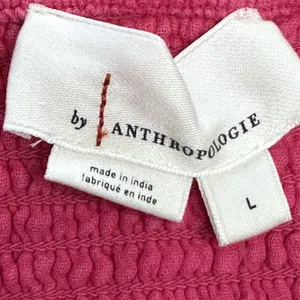 Anthropologie The Marisol Smocked Gauze Maxi Dress Size Large Pink Beach thumbnail 10